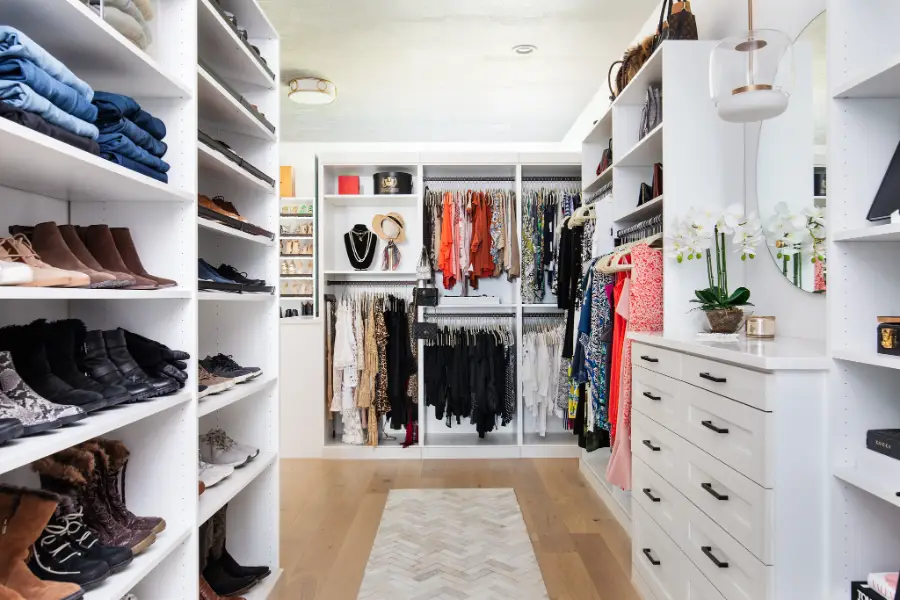 Custom walk-in closet system